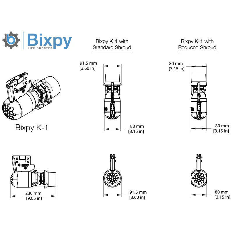 Le kit de hors-bord Bixpy K-1 ne comprend pas d’adaptateur de montage.

Vous devrez acheter un adaptateur de montage séparément en fonction du bateau que vous essayez de motoriser.&nbsp;

Quel adaptateur convient le mieux à votre bateau ? Trouvez facilement l’adaptateur Bixpy adapté à votre bateau sur notre page accessoires moteurs.

Conquérir le vent, les vagues et les courants avec confiance. Aller plus loin, explorer davantage, rester dehors plus longtemps et revenir facilement en appuyant sur un bouton.