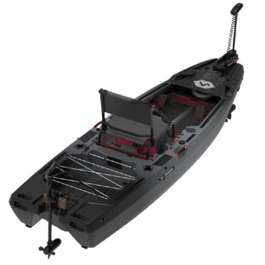 Libérez le courant. Gouverner l'eau. Vivez l'aventure de pêche ultime avec le Vibe Kayaks Sea Ghost 105 WRD. Ce kayak est conçu pour les pêcheurs qui veulent plus de puissance et d'autonomie. Avec un système motorisé pré-câblé, vous pouvez brancher une batterie et laisser le courant derrière vous. Le kayak est vendu et classé comme un navire non motorisé ; le moteur est un accessoire amovible. Le Sea Ghost 105 WRD est prêt à l'emploi, Plug &amp; Play avec de multiples fonctionnalités d'alimentation.